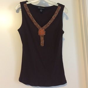 INC International Concepts brown tank top. Sz XL