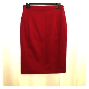 Red pencil skirt
