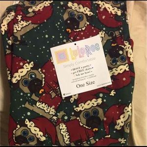 NWT OS Lularoe Christmas pug leggings