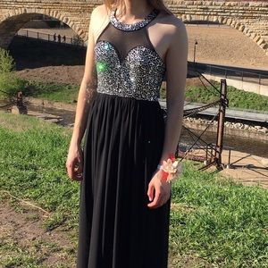 Black jewel prom dress