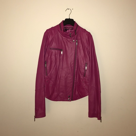 Real Pink Leather Jacket for women