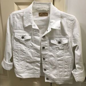 Levi's white jean jacket.