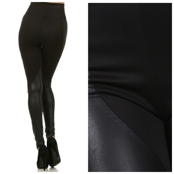 1 left! Faux leather panel leggings - Picture 2 of 2