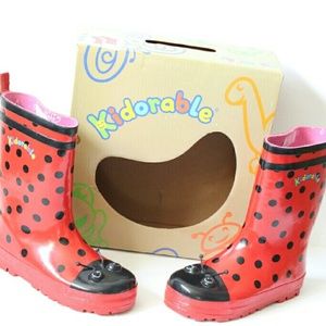NWT Kidorable Red & Black Ladybug Rain boots