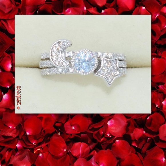 NEW SZS🆕3pc Diamonique & CZ White GF Stackables - Picture 3 of 4