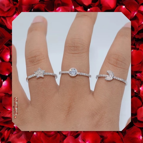 NEW SZS🆕3pc Diamonique & CZ White GF Stackables - Picture 4 of 4