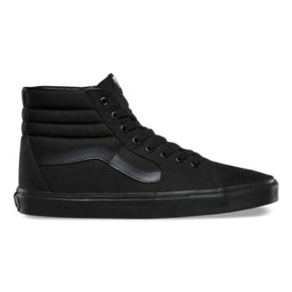 All Black Suede Hi Top Vans