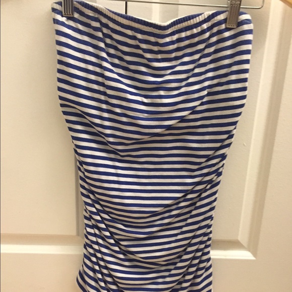 Tube top- blue stripes