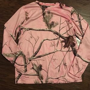 Real tree pink camo polyester spandex long sleeve