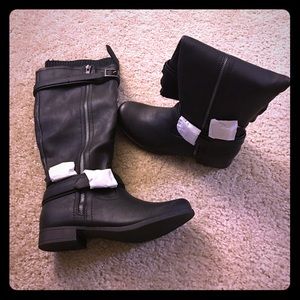 Brand New Black Boots with leg warmers built in