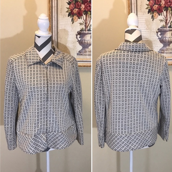 {Erin London} B&W Square Print Jacket