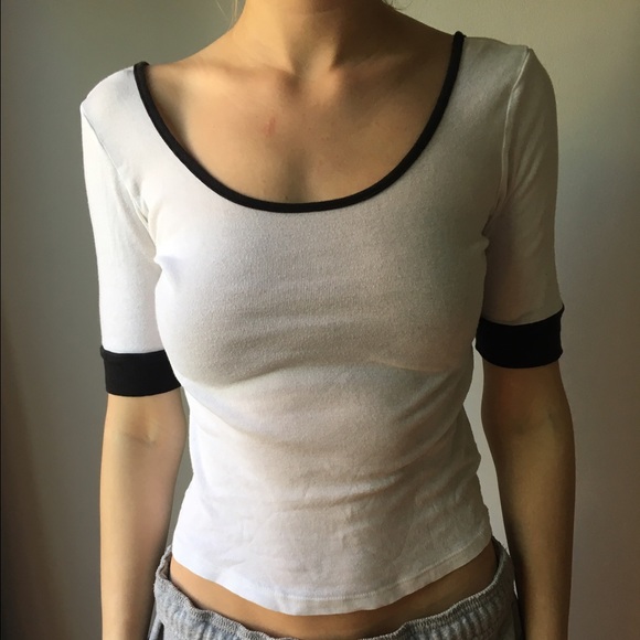 White top with black trim