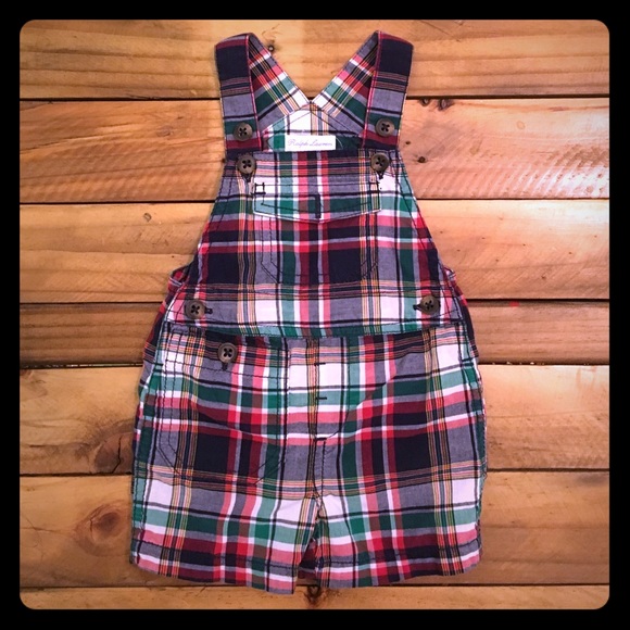 Ralph Lauren plaid shortalls