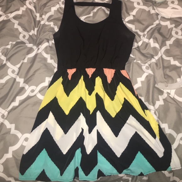 Multi colored chevron dress
