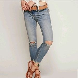 Free People Destroyed Skinny Ankle Jeans