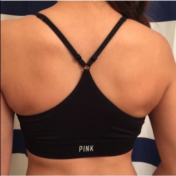 ❗️🎁❗️PINK VS Black Stretch Sports Bra Bralette - Picture 2 of 2
