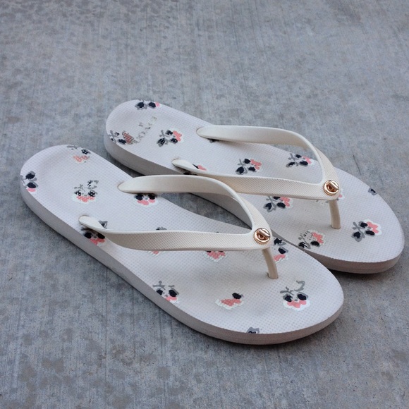 Coach cream  flip flops