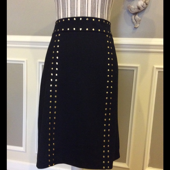 Black knit skirt embellished with studs.  Size 14.