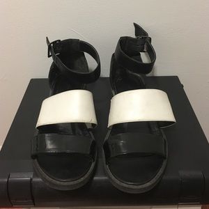 black n white sandals
