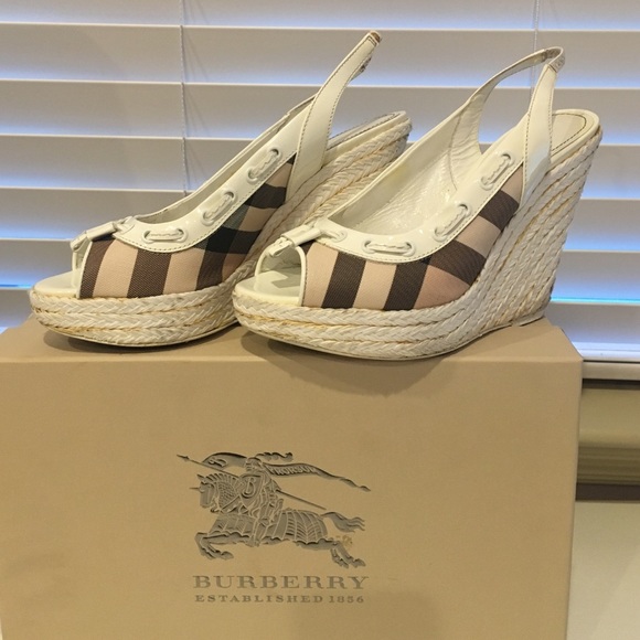 Burberry Check Espadrille Wedge - Picture 1 of 3