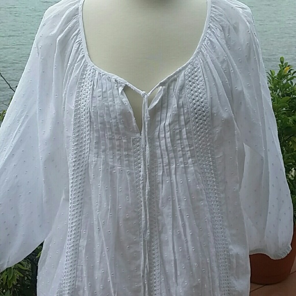 Michael Kors White Boho Top Blouse Tunic - Picture 3 of 5