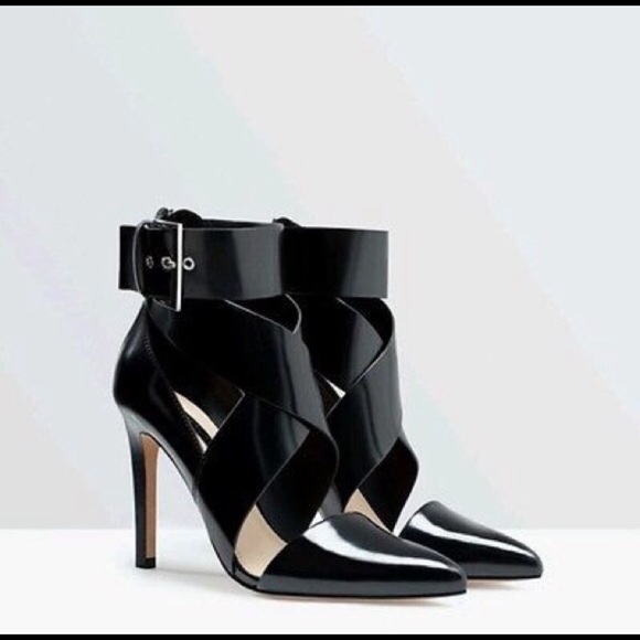 Zara Shoes - Zara crisscross black heels size 6.5US/37EU