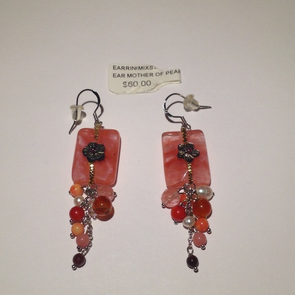 Beautiful Pink Quartz Stone Earrings
