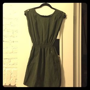 Green suede dress