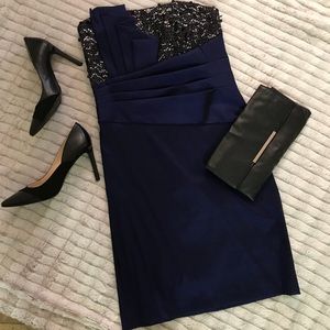 Macy's....Blue strapless cocktail dress