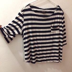 Torrid Navy & White Striped 3/4 Sleeve Top, 3X