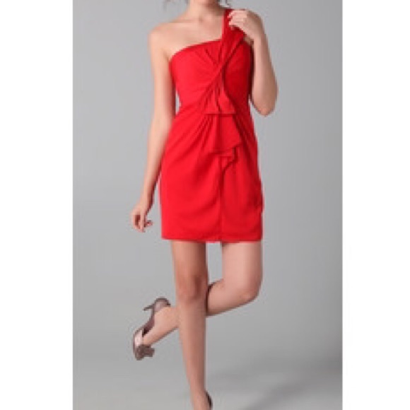 BCBGMAXAZRIA "PALAIS" One Shoulder Dress