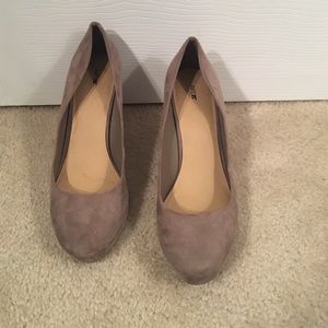 Taupe suede heels