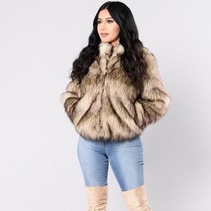 Fernanda Vegan Fur Coat - Brown