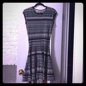 Knit black and white dress