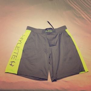 Gray/Neon Green Hylete Training Shorts