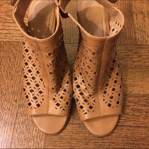 Brown Faux leather Heeled Sandals