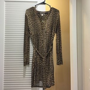 Michael Kors long sleeve cheetah print dress