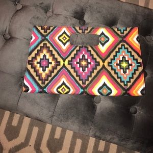Tribal print clutch