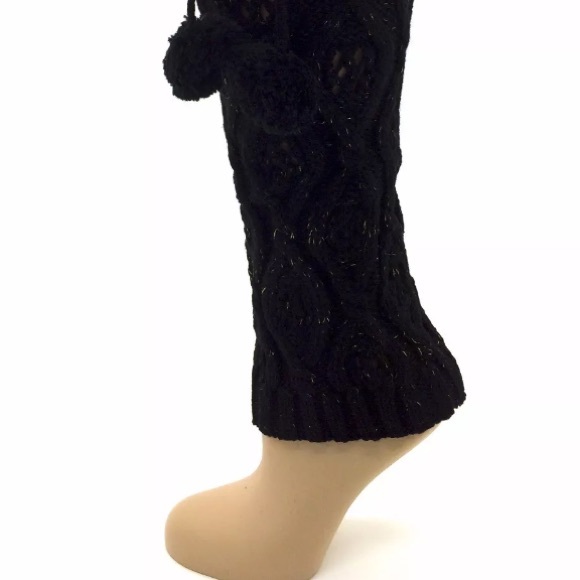 💗BETSEY JOHNSON CROCHETED POM POMS LEG WARMERS💗 - Picture 3 of 4