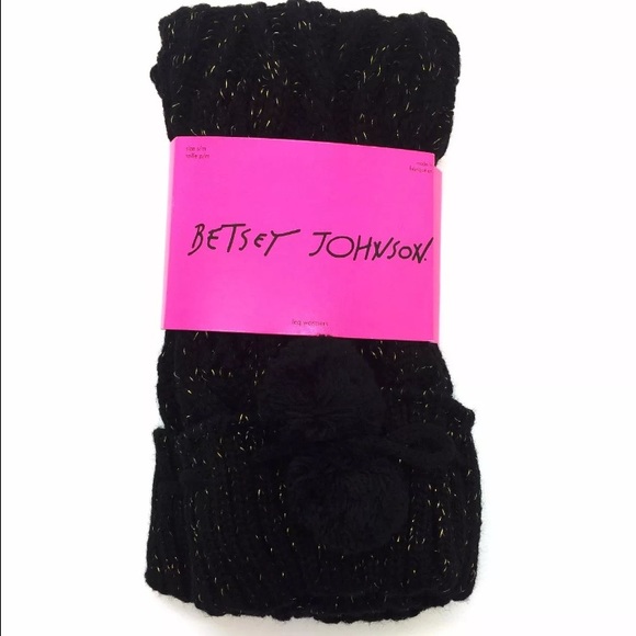 💗BETSEY JOHNSON CROCHETED POM POMS LEG WARMERS💗 - Picture 4 of 4