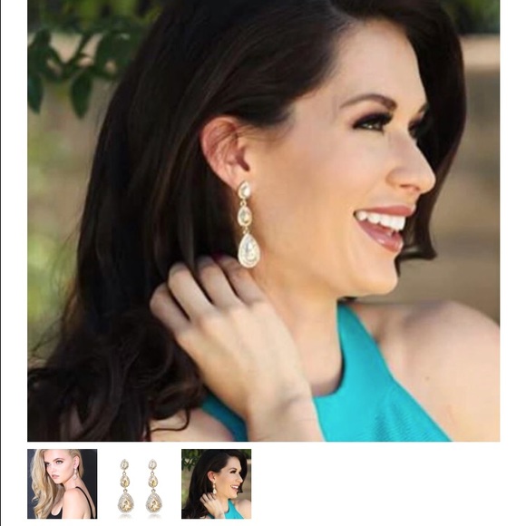 2.5" Pageant / Fashion/ Wedding Earrings - Picture 2 of 2