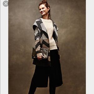 Anthropologie striped chevron sweatercoat