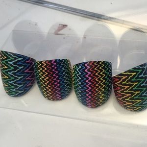 Hand painted wooden rings