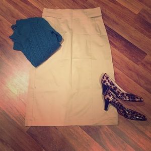 NWT Khaki pencil skirt
