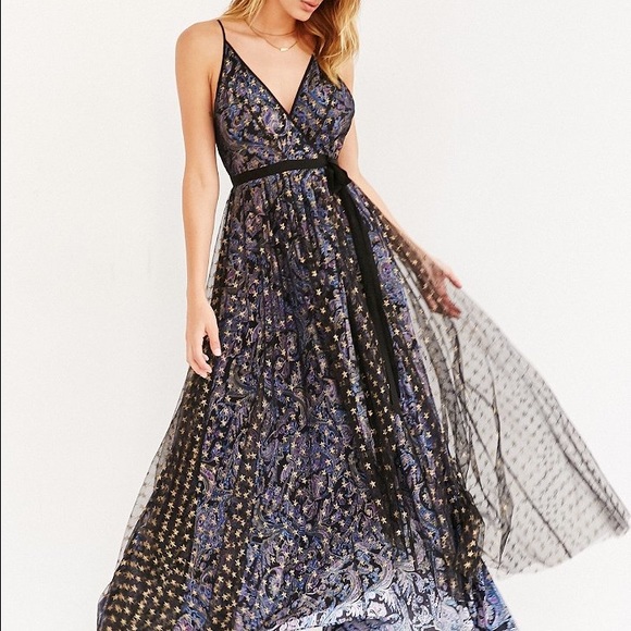 NWT RARE Ecote paisley wrap maxi dress