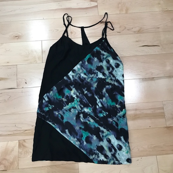 Black and teal patterned dress
