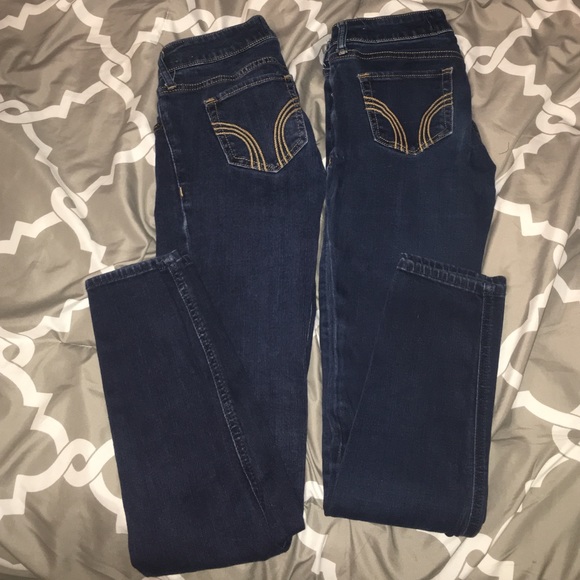 Dark wash Hollister skinny jean bundle!!