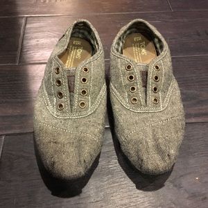 Toms flats, grey with gold glitter, worn 3 times
