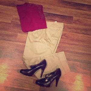 NWT New York & Co. Khaki Crop Pants