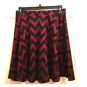 Red & Black Chevron Skirt